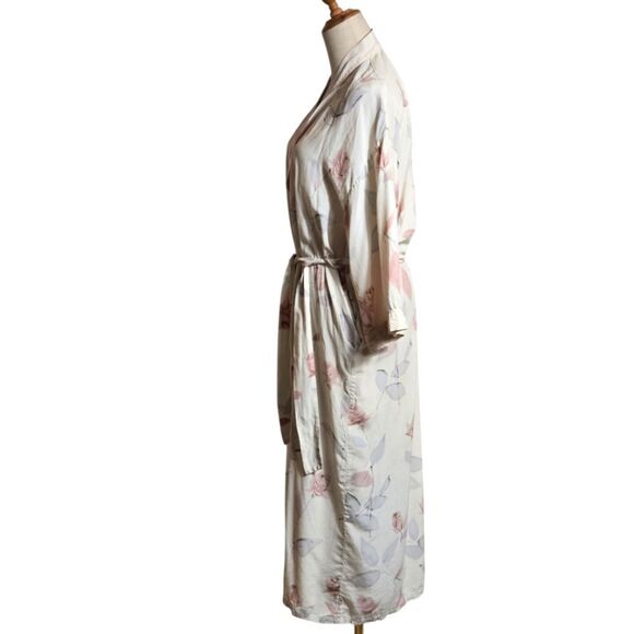 Halston Vintage Silk Floral Print Maxi Robe - Picture 3 of 10